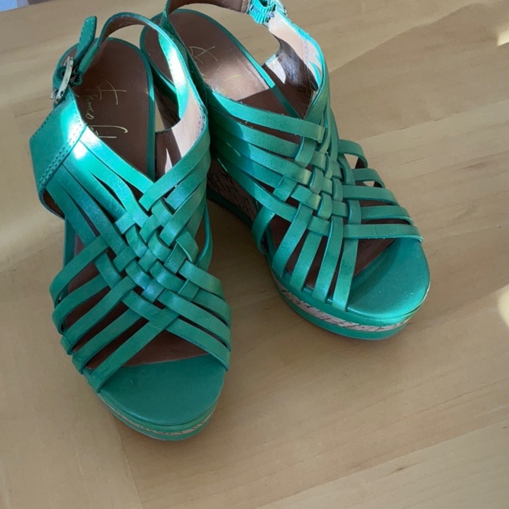 Franco Sparta Kelly green Wedge heels